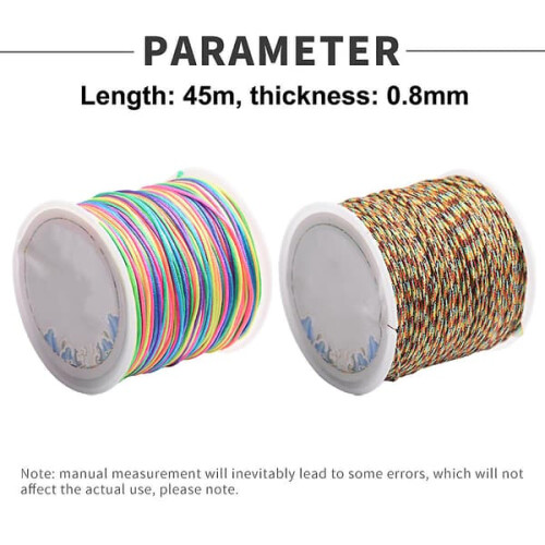 Nylon bracelet cord 0.8mm braided 90m per roll 1