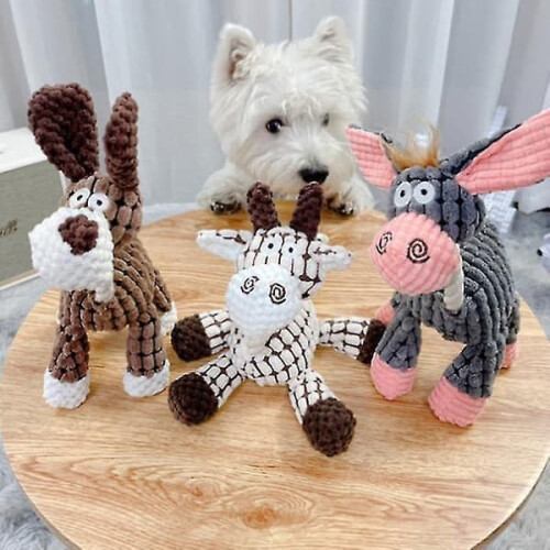 Stable Donkey Dog Toy Beige Chew-Resistant 1