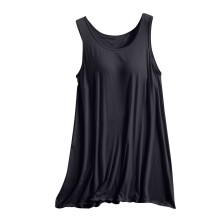 Women's sleeveless nightgown with padded cups, mid-length,