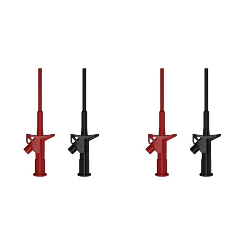 4pcs Quick Test Hook Clip Professional Insulated High Voltage Flexible Testing Probe 4mm Banana Socket Red and Black 1