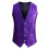 Men's purple sequined vest single-breasted sleeveless 1