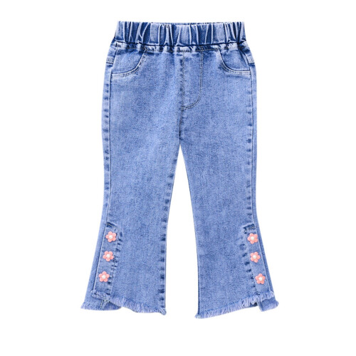Mädchen-Jeans aus Denim mit elastischem Bund, Größe 4-5 Jahre