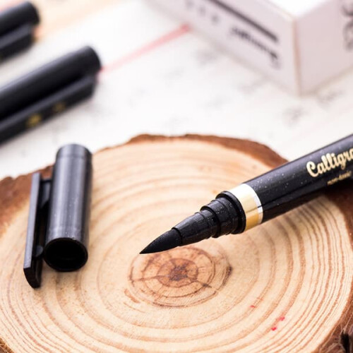 Calligraphy pens black brush lettering set 6 pcs 2
