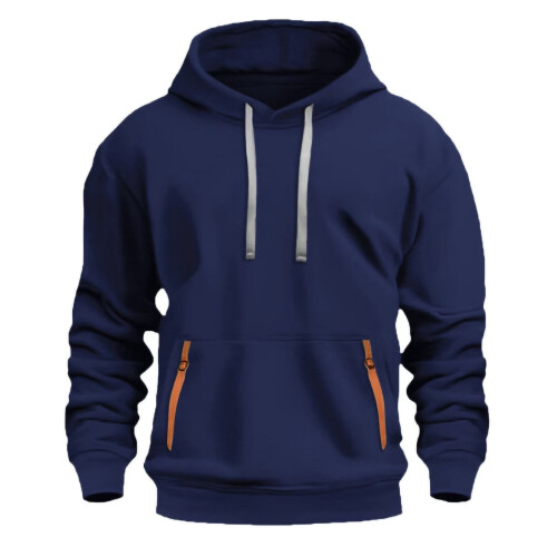 Herren-Hoodie-Sweatshirt, lässiger, leichter Pullover mit 2