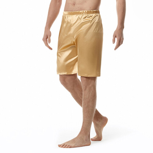 Short jaune décontracté grande taille pour homme, taille élastique