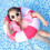 Red striped inflatable pool ring for adults 1 pc 3