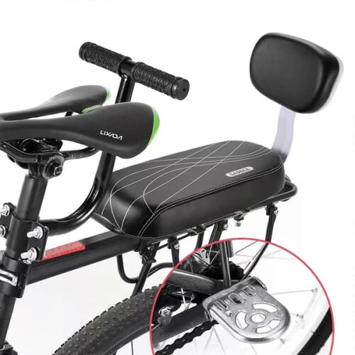 Premium child saddle with backrest and rear carrier set 2