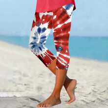 Pantaloni de yoga patriotici cu talie înaltă pentru femei, mărimea S-4XL