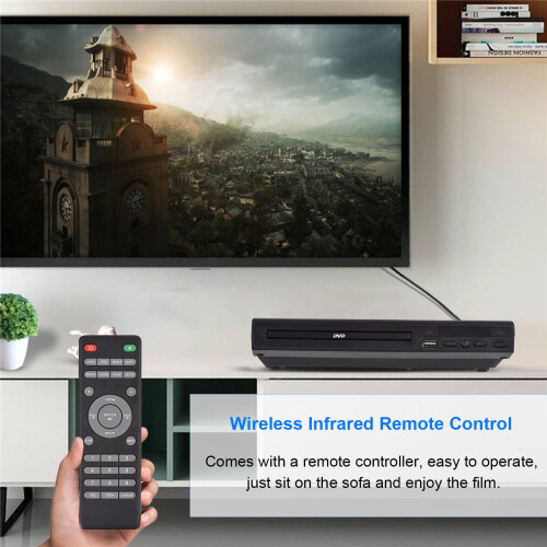 Lettore DVD Tomshoo con uscita AV e telecomando. 1