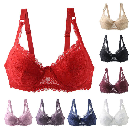 Plus Size Push Up Kanten Beugelbeha Zwart