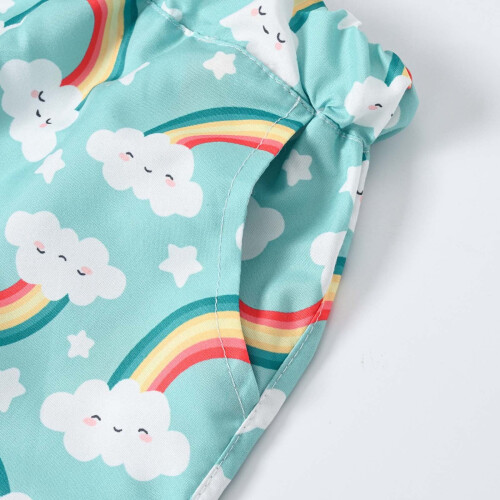 Kinderbadehose, schnelltrocknend, mit tropischem Muster, hellblau 2