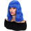 Natural Wavy Bob Wig with Bangs Blue 14 Inch 4