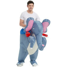(Éléphant gris adulte, 150-190 cm) Combinaison gonflable éléphant gris pour cyclisme