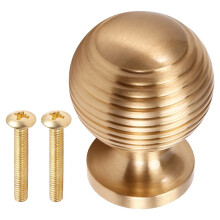 Solid Brass Cabinet Furniture Drawer Cabinet Door Handle Round Knobs Round Wardrobe Pull Door Handle 37mmx28mm