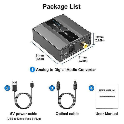 Audio Converter RCA to Optical Toslink Coaxial 1