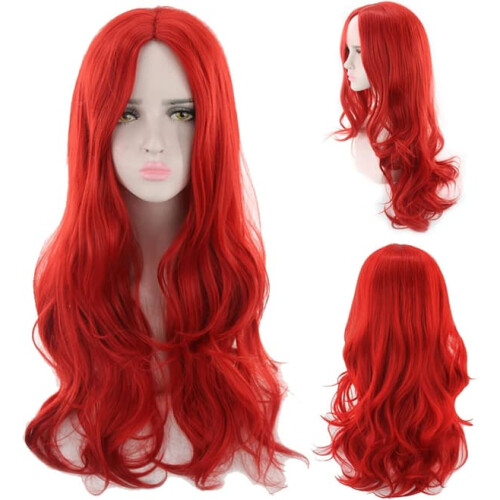 Red curly wig for women 75 cm 1