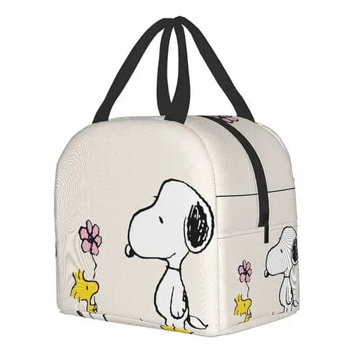 Snoopy-Lunchtasche mit Blumenmuster, Name, Farbbild 1