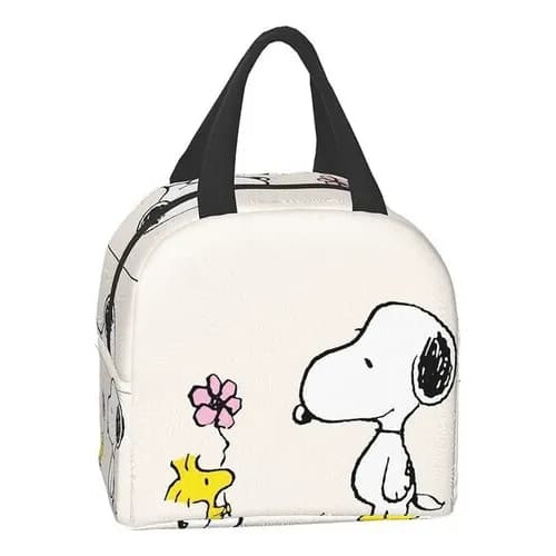 Snoopy-Lunchtasche mit Blumenmuster, Name, Farbbild 2