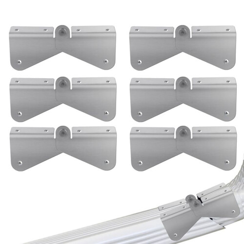 6Pcs Gutter Extension Hinge, Stainless Steel Downspout Extension Hinge ZipHinge Gutter Extension Can Easy Installation
