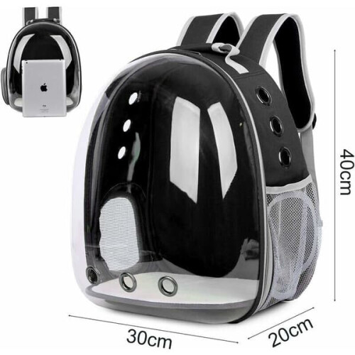 Pet Backpack for Dogs and Cats Black Breathable Capsule 1