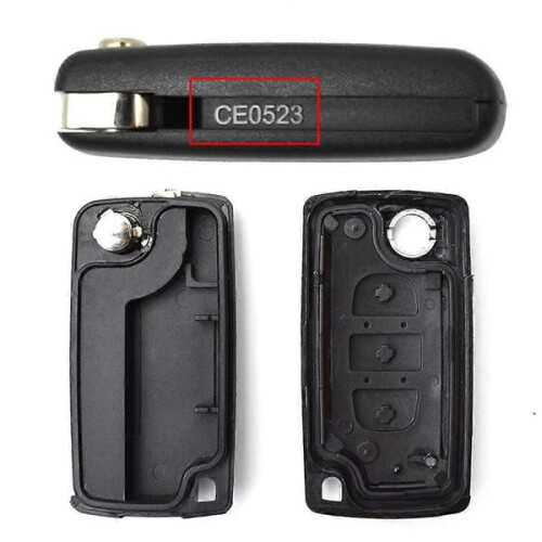 Citroen Car Remote Key Case Shell 3-Button Flip VA2 Blade 1