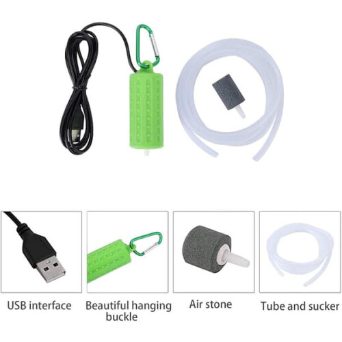 Mini portable aquarium air pump USB powered 2