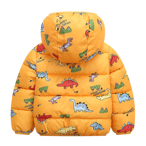 Babygutter Dinosaur Hettegenser Vinterjakke Gul 12-18 Måneder 2