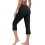 Dames Capri legging met hoge taille, zwart 4