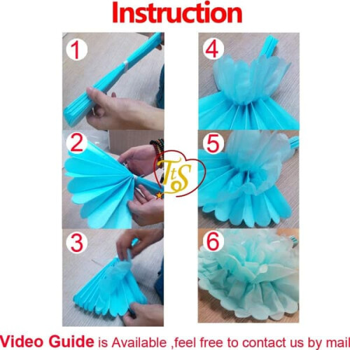 Tissue Paper Pompoms Mixed Colors 16 pcs 1