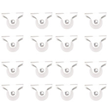 16 Pcs White Plastic 25mm Diameter Furniture Replacement Caster Wheel