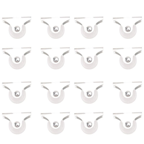 16 Pcs White Plastic 25mm Diameter Furniture Replacement Caster Wheel