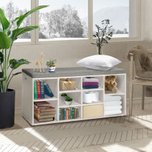 Shoe Cabinet with Bench Storage White