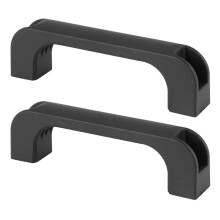 2X Door Cabinet Black Plastic Rectangular Pull Handle 5.2 inch