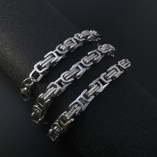 Silver bracelet chain 5mm width 23cm length 1