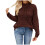 Women's Mock Neck Pullover Sweater Wine Color L 1