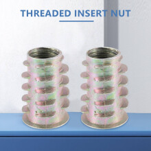 Pack of 230 Screw Nuts M4/M5/M6/M8/M10 Zinc Alloy Hex Socket Nut, Threaded Insert, Wood Screw Nut for Wood Furniture