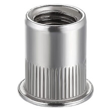 Nut 100Pcs 1/4In-20UNC Stainless Steel 304 Finish Flat Rivnut Threaded Insert Nut Knurled Body Vertical Rivets Nut