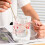 Transparenter Kaffeebecher mit Blumenmuster, doppelwandig, 300 ml 6
