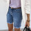 Women's denim short shorts with button pockets 5