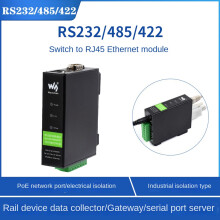 Waveshare Industrial Aislado RS232/485/422 a MóDulo Ethernet RJ45 TCP/IP a MóDulo Serie Servidor Serie Tipo Riel [Con POE]