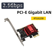 2.5G PCI-E Tarjeta de Red RTL8125B Chip Gigabit Ethernet PCIE Tarjeta de Red 10/100/2500Mbps 1Gbps/2.5Gbps RJ45 LAN PC