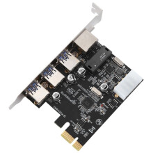 Ranura PCIe para Tarjeta de ExpansióN RJ45 USB 3.0 PCIe, con Controlador Gigabit Ethernet Adaptador PCI Express para PC de Escritorio