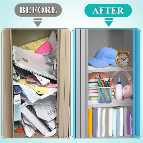 4 Pcs School Locker Shelf Organizer - Adjustable Locker Divider Mate Easy to Install for Extending Locker Use Space