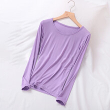 Top da pigiama da donna a maniche lunghe con scollo rotondo