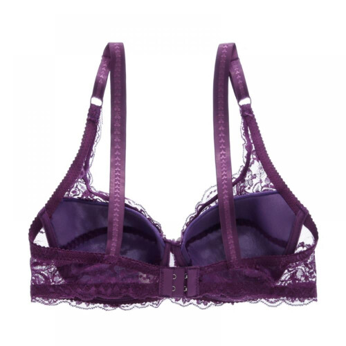 Damen-Push-up-BH aus Spitze, ungefüttert, mit Bügeln, lila, Größe 40B 1