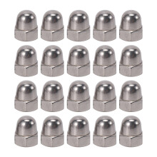 M6 Thread Dia Dome 304 Stainless Steel Cap Acorn Hex Nuts 20Pcs