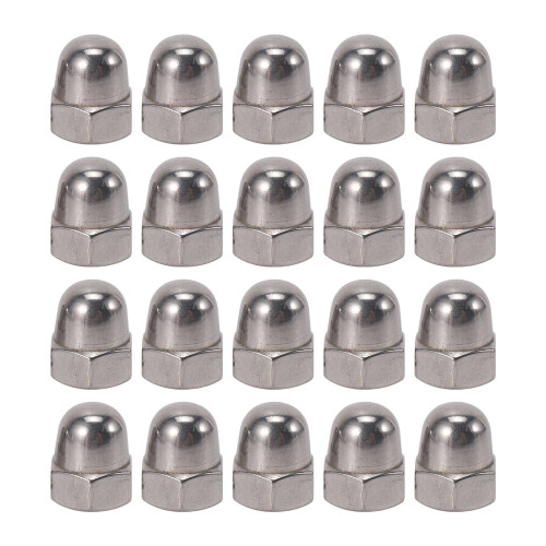 M6 Thread Dia Dome  304 Stainless Steel Cap Acorn Hex Nuts 20Pcs