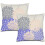 Conjunto de 2 capas de almofada Dahlia em linho, 45x45cm (18x18 polegadas). 1