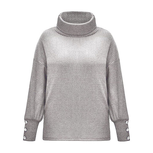 Dame plus size strikket pullover med rullekrave 2