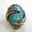 Vintage bladring turkis kunstig 1 stk 1